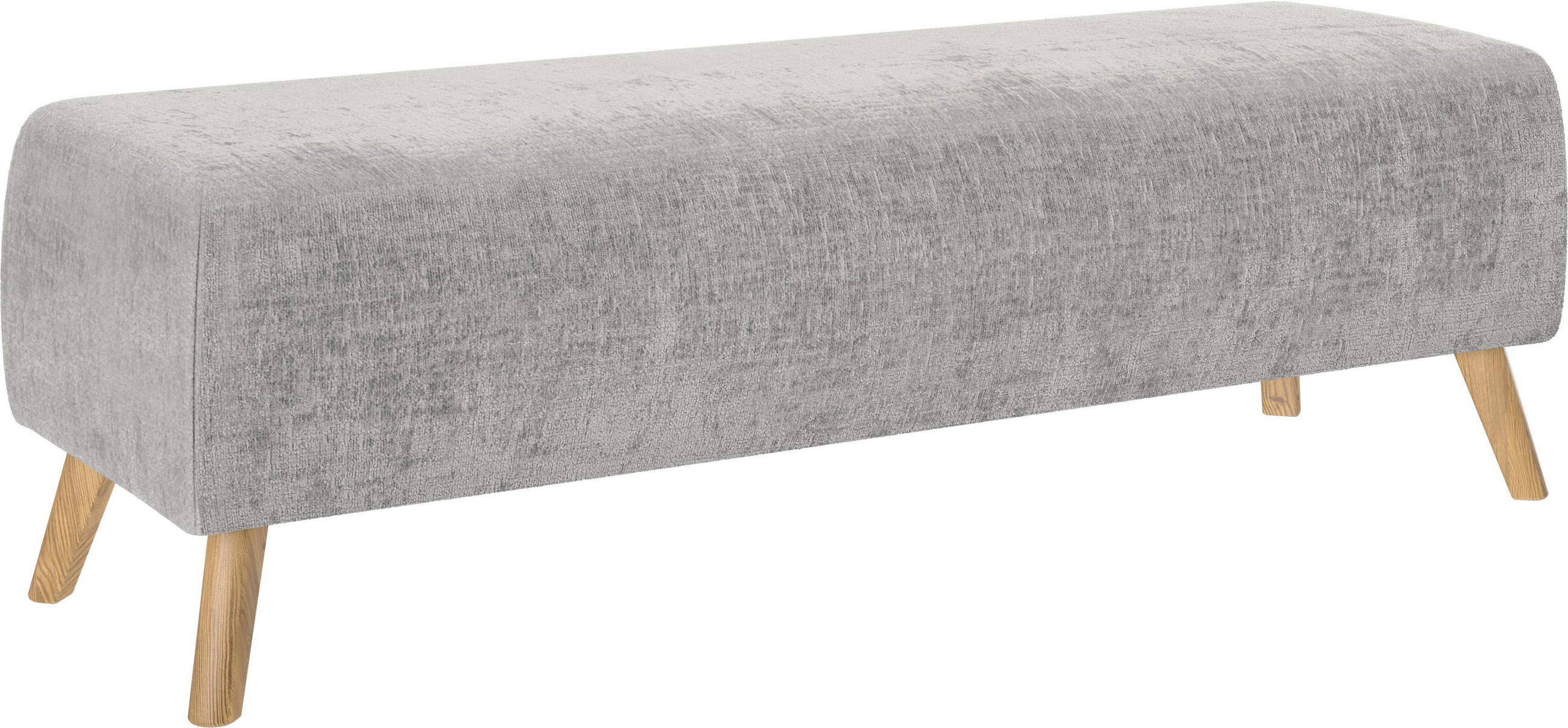 BETTBANK Webstoff Eiche Hellgrau  - Eichefarben/Hellgrau, Design, Holz/Textil (145/45/48cm) - Esposa