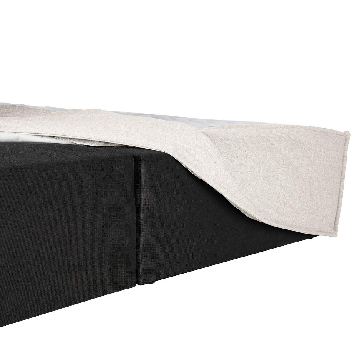 BOXSPRINGBETT 180/200 cm  in Creme  - Creme/Schwarz, Design, Textil (180/200cm) - home24