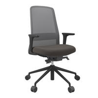 DREHSTUHL Grau, Schwarz, Dunkelbraun  - Dunkelbraun/Schwarz, MODERN, Kunststoff/Textil (70/103-115/70cm)