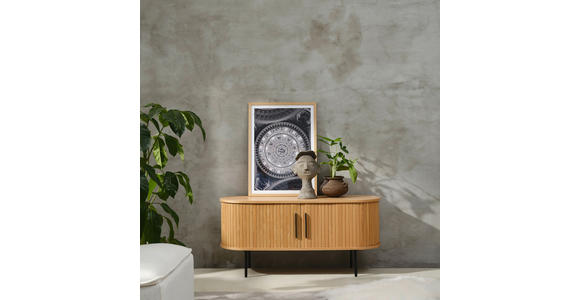 LOWBOARD  in 120/56/40 cm  - Eichefarben/Schwarz, Trend, Holz/Holzwerkstoff (120/56/40cm) - Xora