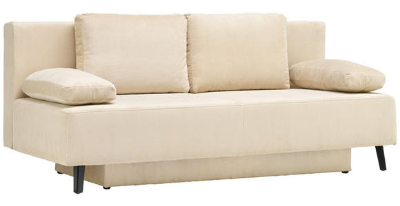 SCHLAFSOFA Spicy in Cord Beige  - Beige/Schwarz, Design, Textil/Metall (193/85/88cm) - Novel