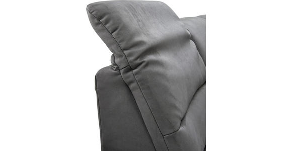 ECKSOFA Anthrazit Mikrofaser  - Anthrazit/Silberfarben, KONVENTIONELL, Textil/Metall (200/275cm) - Cantus