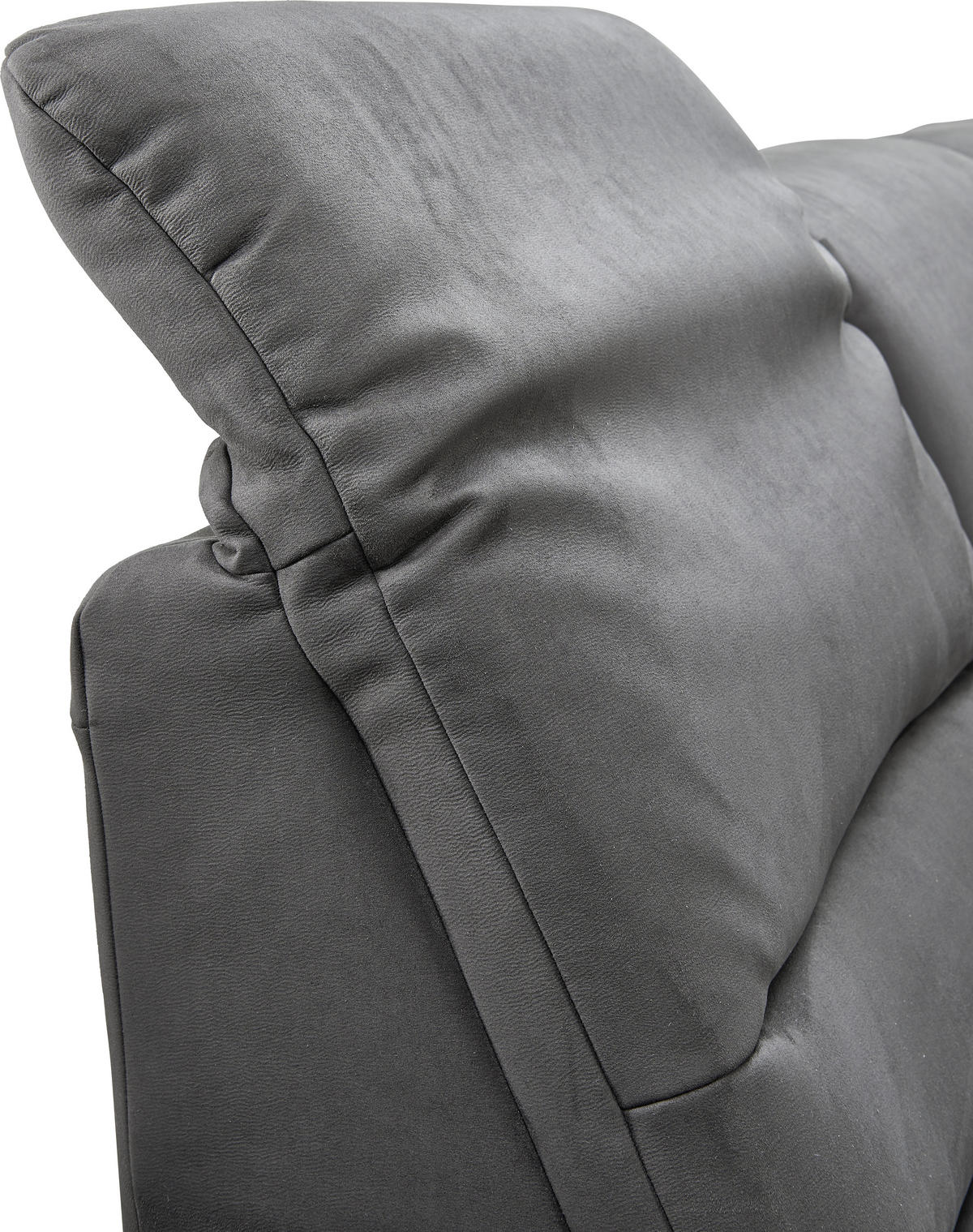 ECKSOFA Anthrazit Mikrofaser  - Anthrazit/Silberfarben, KONVENTIONELL, Textil/Metall (200/275cm) - Cantus