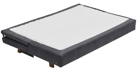 SCHLAFSOFA Flachgewebe Graublau - Graublau/Eichefarben, KONVENTIONELL, Holz/Textil (205/85/98cm) - Carryhome