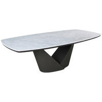 ESSTISCH 240/120/76 cm  Metall, Stein bootsförmig Weiß, Bronzefarben  - Bronzefarben/Weiß, Design, Stein/Metall (240/120/76cm) - Belluti