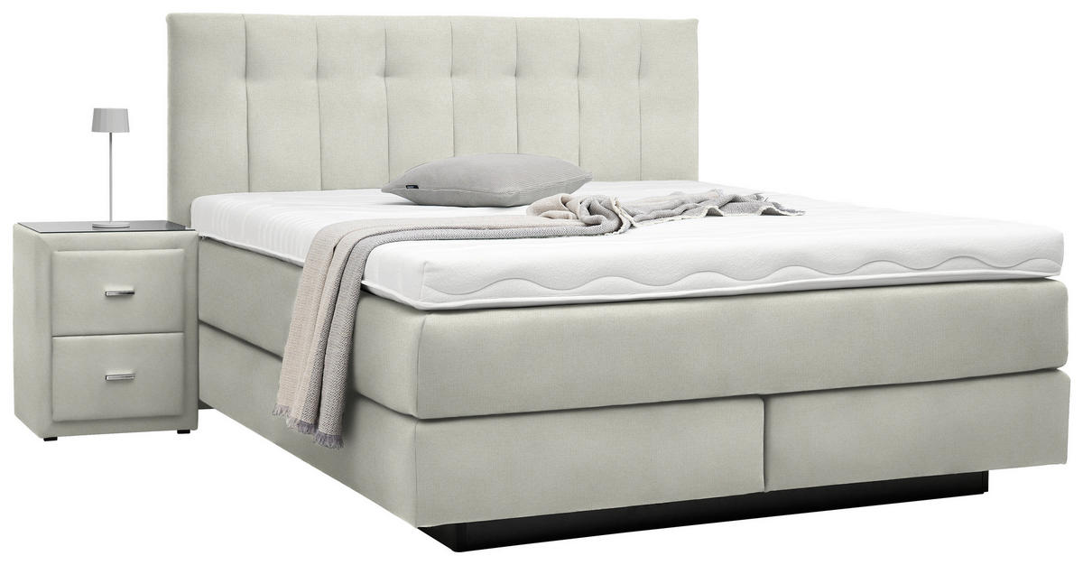 BOXSPRINGBETT 160/200 cm  in Naturfarben  - Schwarz/Naturfarben, Design, Holzwerkstoff/Kunststoff (160/200cm) - Beldomo - Sleep