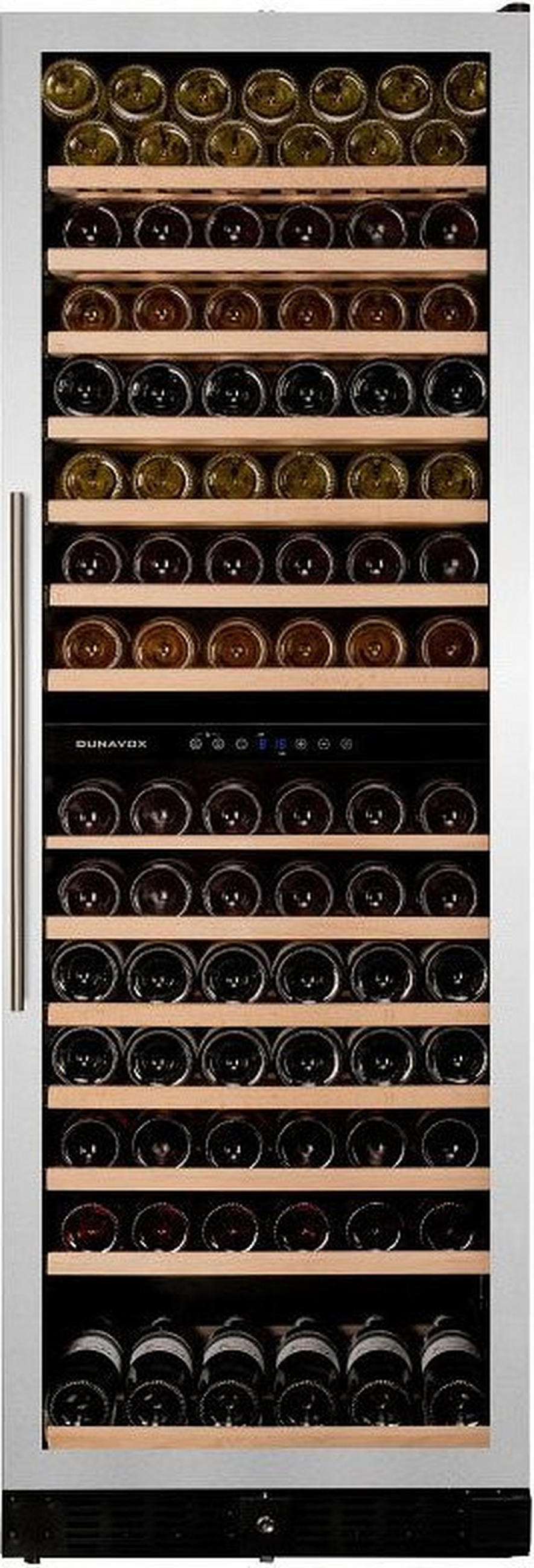 WEINKÜHLSCHRANK DX-166.428SDSK  - Edelstahlfarben, Basics, Glas/Holz (59,5/177/68cm)