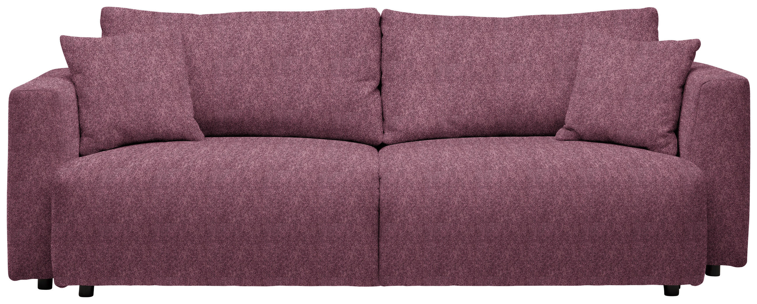 SCHLAFSOFA Velours Bordeaux  - Bordeaux/Schwarz, Design, Kunststoff/Textil (250/92/105cm) - Carryhome