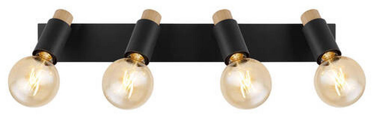 REFLEKTOR  Matti   65,5/8/14,5 cm          - črna/temno rjava, Design, kovina/les (65,5/8/14,5cm) - Globo