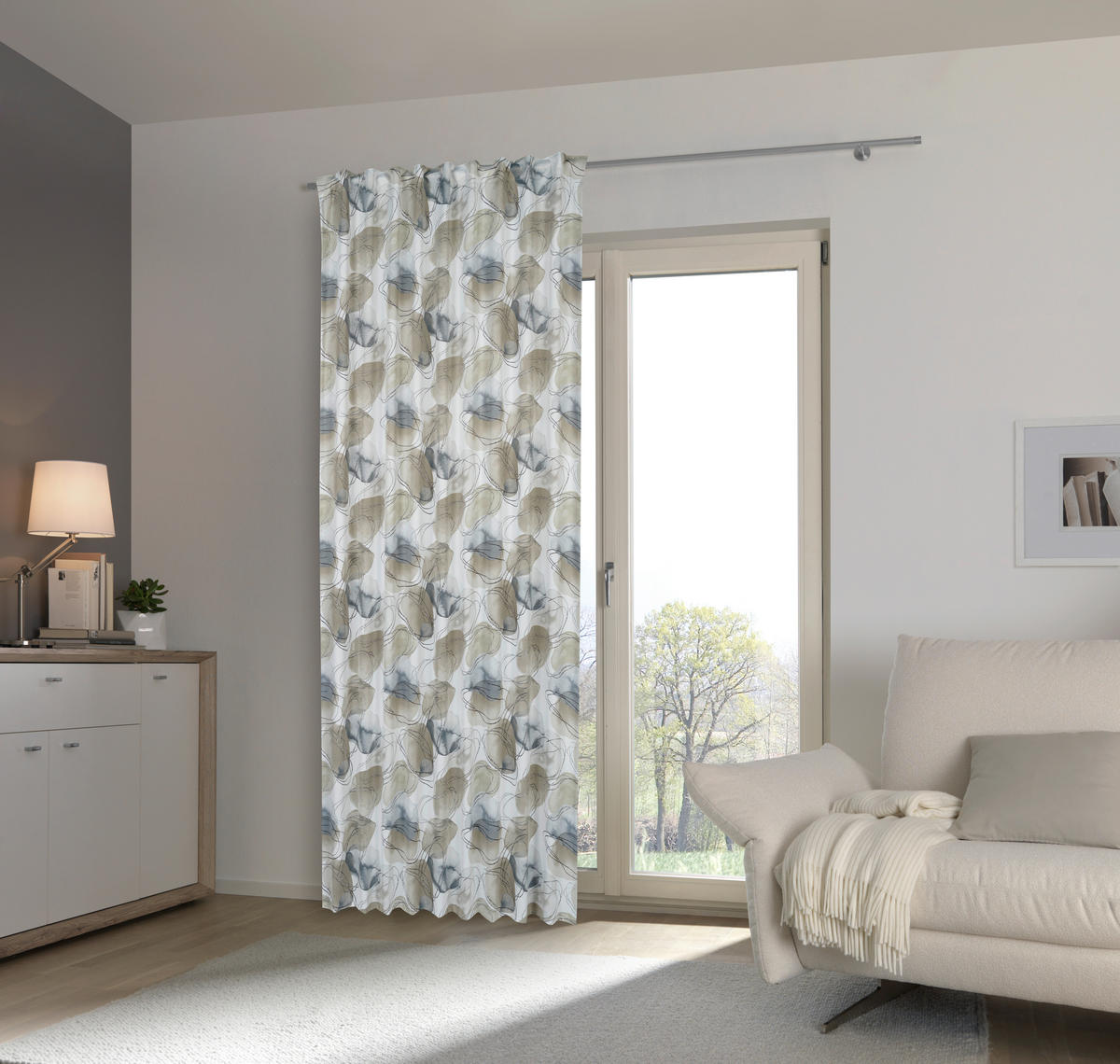 KÉSZFÜGGÖNY részben fényzáró  - bézs/szürke, Design, textil (140/245cm) - Esposa