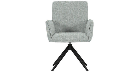 ARMLEHNSTUHL  in Eisen Flachgewebe  - Schwarz/Hellgrün, MODERN, Textil/Metall (65/90/60cm) - Novel