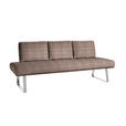 SITZBANK 209/92/78 cm  in Braun, Chromfarben  - Chromfarben/Braun, Design, Textil/Metall (209/92/78cm) - Dieter Knoll