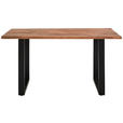 ESSTISCH in Holz, Metall  - Schwarz/Naturfarben, LIFESTYLE, Holz/Metall (160/76/90cm) - Landscape