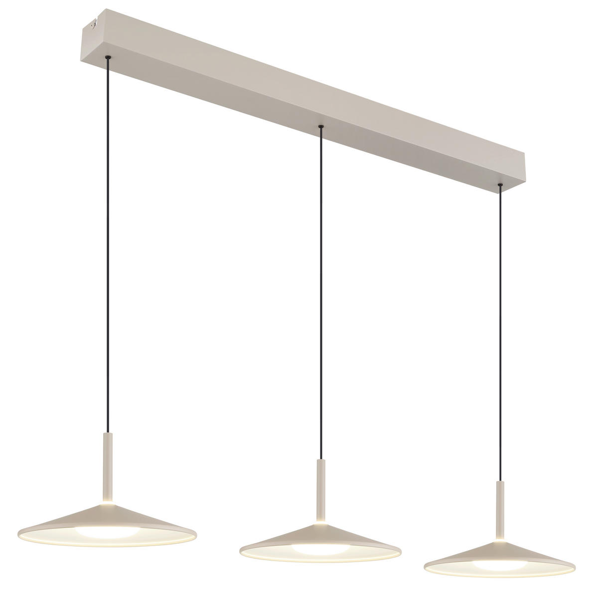 LED-HÄNGELEUCHTE Lampone 95/25/180 cm  - Sandfarben/Opal, Design, Kunststoff/Metall (95/25/180cm) - Globo