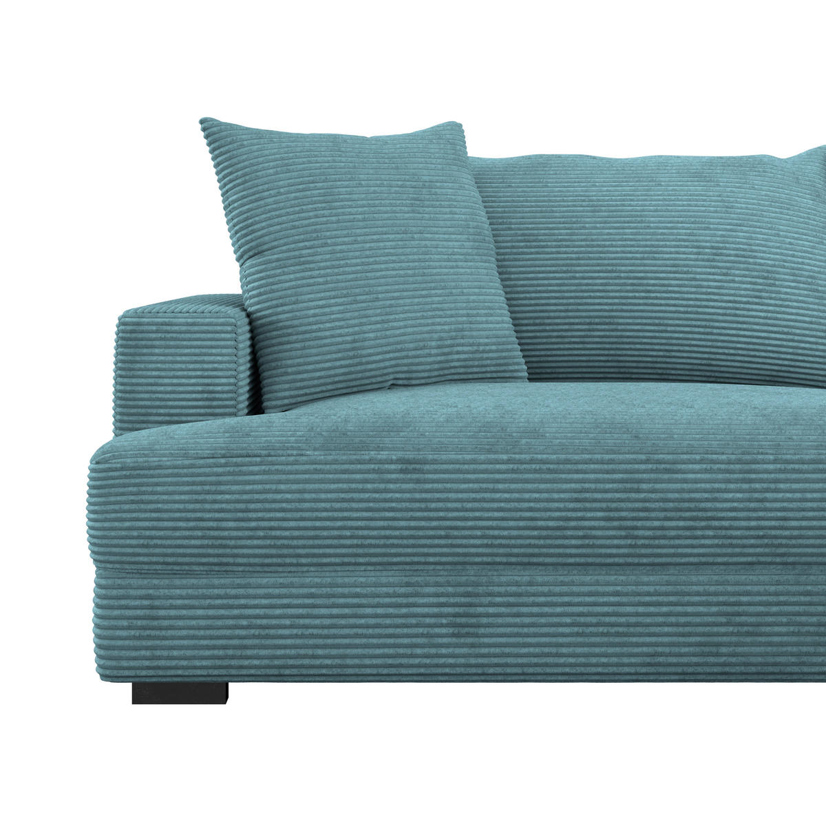 ECKSOFA Türkis Cord  - Türkis/Schwarz, MODERN, Textil (265/180cm) - P & B