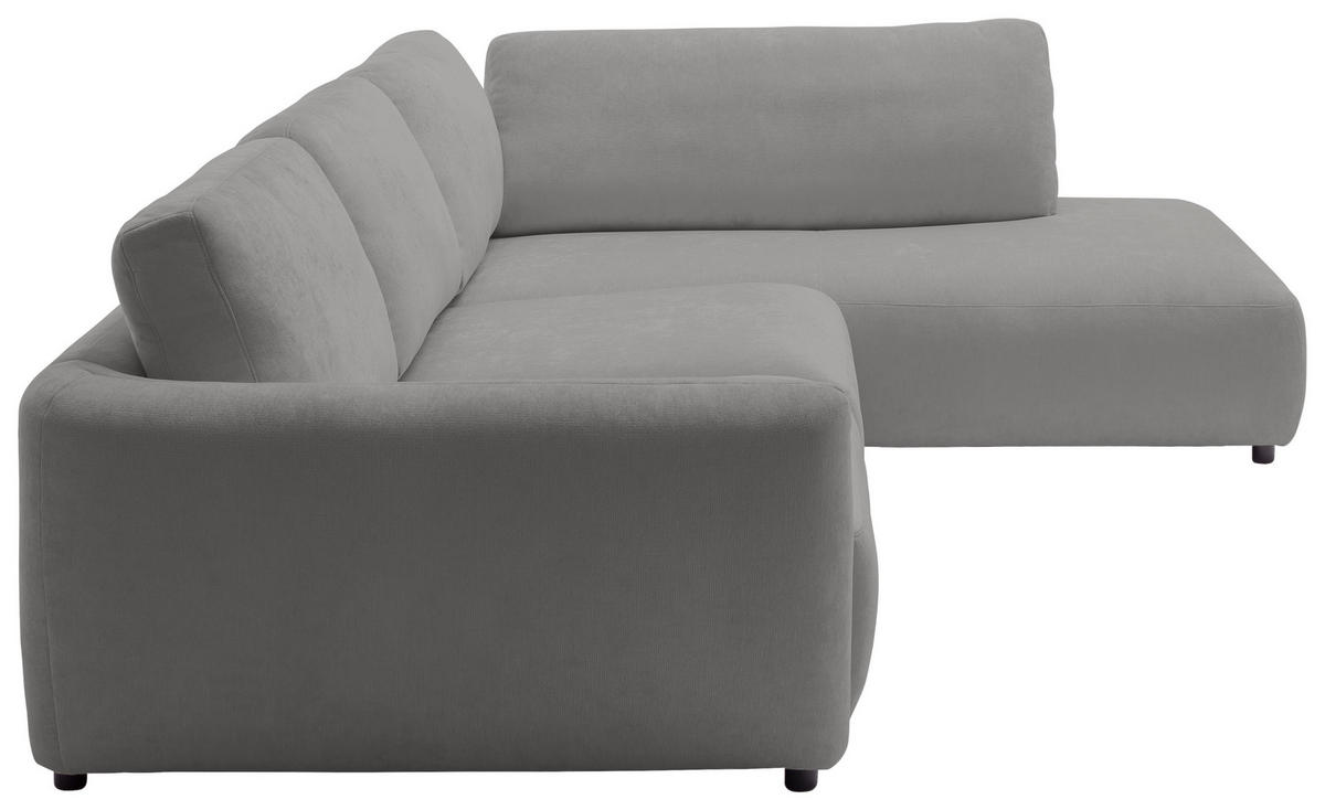 ECKSOFA  in Chenille Grau  307/224 cm  - Schwarz/Grau, KONVENTIONELL, Kunststoff/Textil (307/224cm) - Hom`in