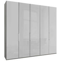 FALTTÜRENSCHRANK in Grau, Weiss  - Chromfarben/Weiss, Konventionell, Glas/Holzwerkstoff (250/236/58cm) - Dieter Knoll