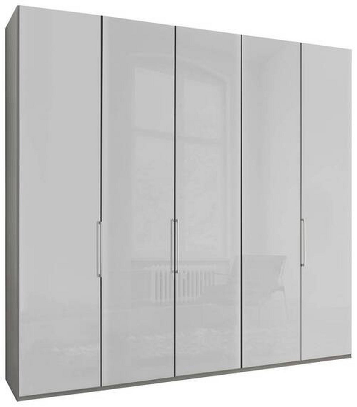 FALTTÜRENSCHRANK in Grau, Weiss  - Chromfarben/Weiss, Konventionell, Glas/Holzwerkstoff (250/236/58cm) - Dieter Knoll