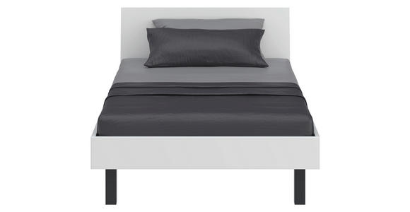 BETT 90/200 cm  in Weiß  - Schwarz/Weiß, Design, Holzwerkstoff/Metall (90/200cm) - Xora