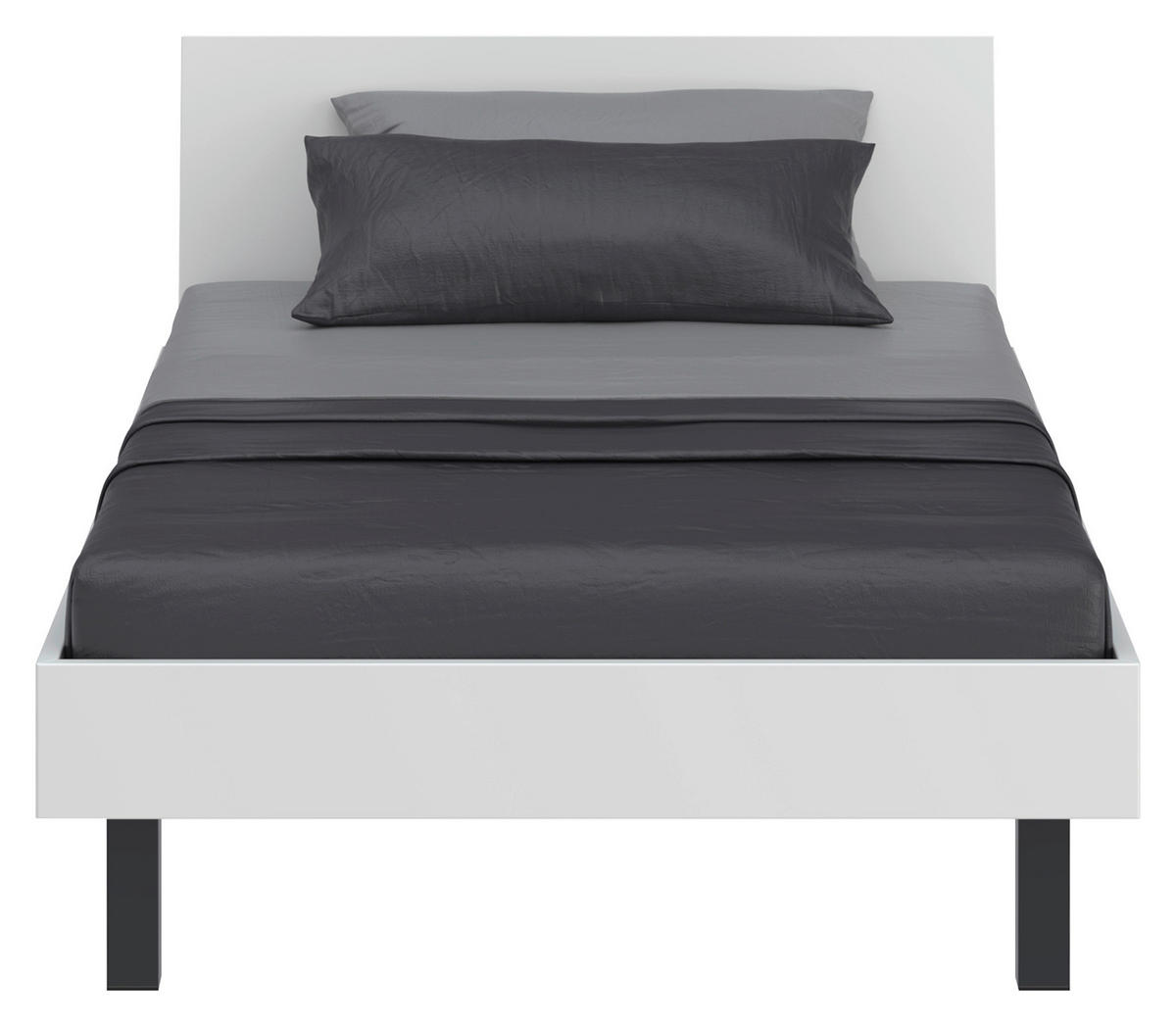 BETT Primolar 90/200 cm Weiß  - Schwarz/Weiß, Design, Metall (90/200cm) - Xora