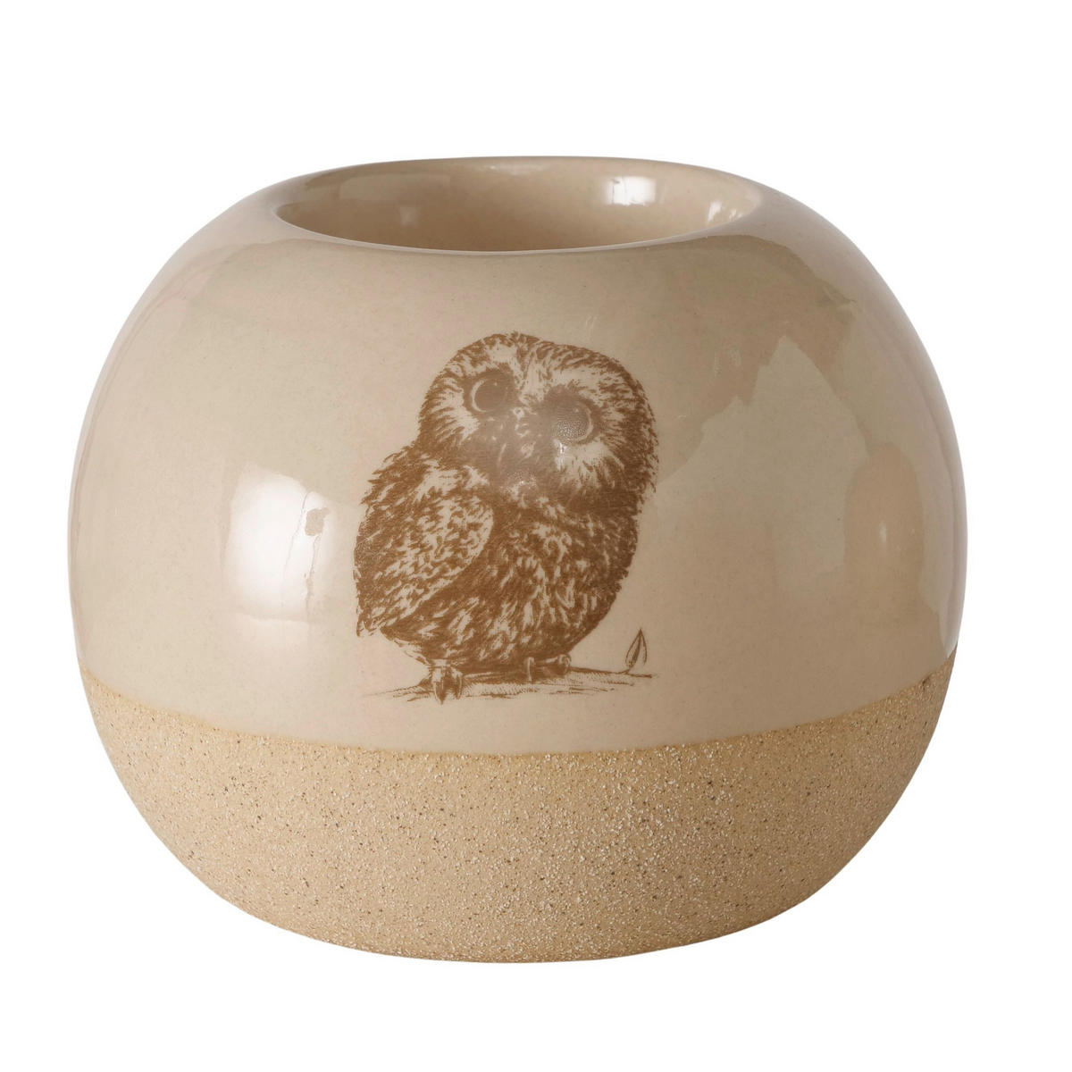 TEELICHTHALTER - Beige, LIFESTYLE, Keramik (9,5/7,5cm)