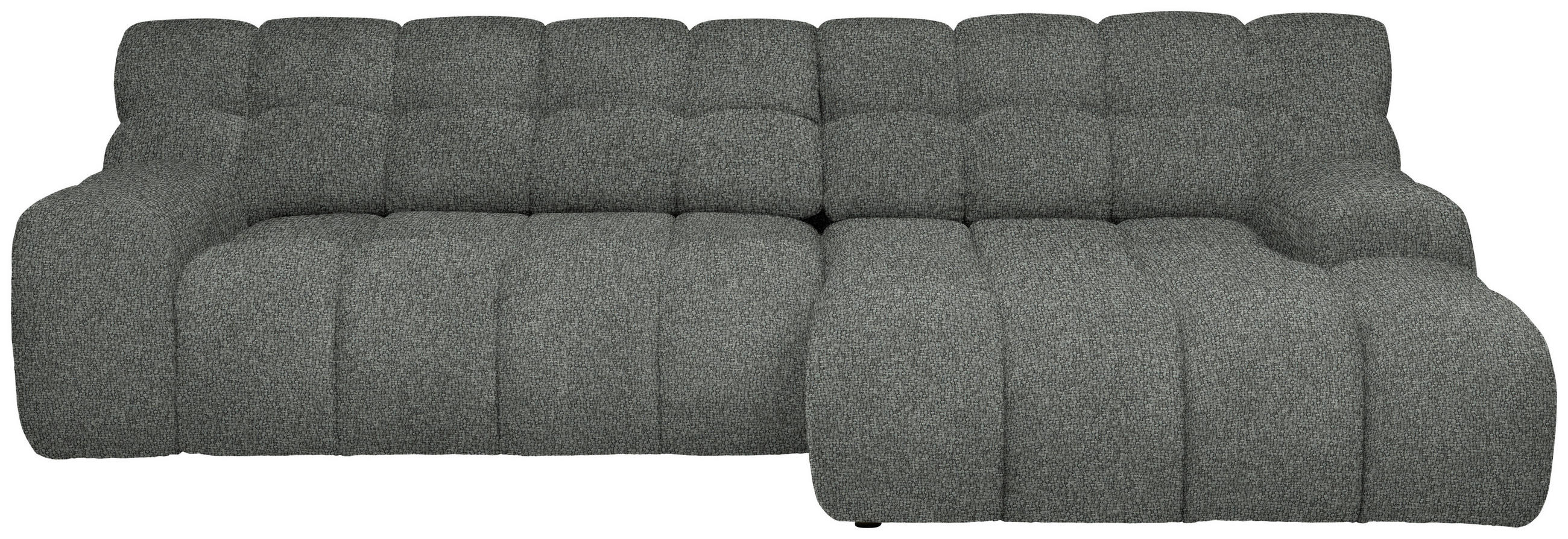ECKSOFA in Webstoff Dunkelgrau  - Dunkelgrau/Schwarz, Modern, Kunststoff/Textil (297/180cm) - Welnova