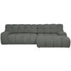 ECKSOFA in Webstoff Dunkelgrau  - Dunkelgrau/Schwarz, Modern, Kunststoff/Textil (297/180cm) - Welnova