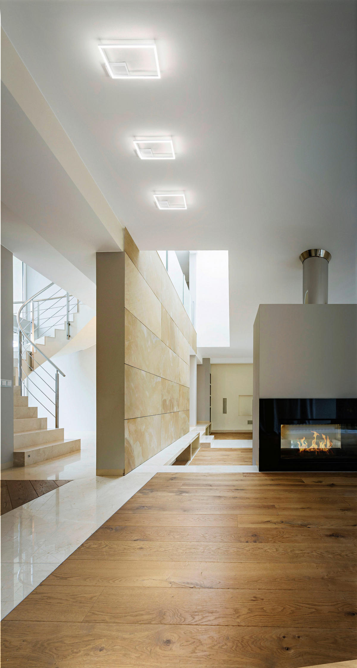 LED-DECKENLEUCHTE Bard 30/30/5,5 cm   - Weiß, Design, Kunststoff/Metall (30/30/5,5cm) - Fabas Luce