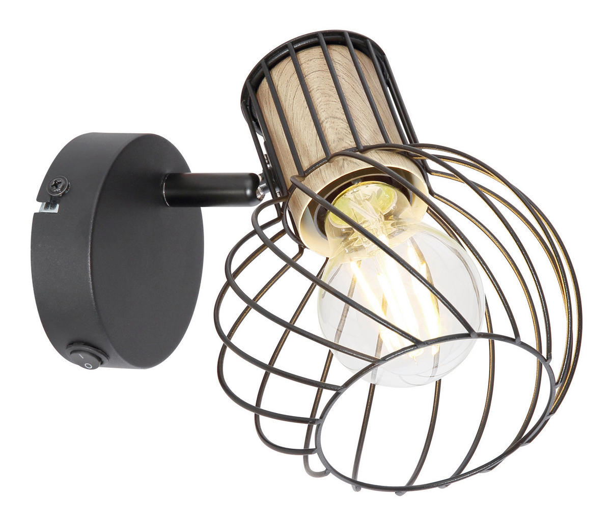 BODOVÉ SVIETIDLO, 40 W/E27, 12/16.5/16 cm - hnedá/čierna, Konventionell, kov/drevo (12/16.5/16cm)