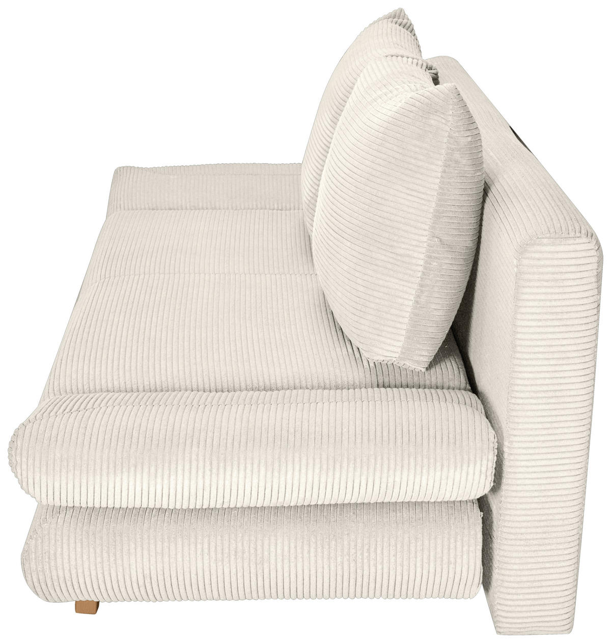 SCHLAFSOFA  mit Schlafen auf Sitzhöhe, haustierfreundlicher Bezug Cord Beige  - Beige/Buchefarben, KONVENTIONELL, Holz/Textil (200/75/85cm) - Carryhome