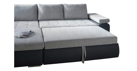 ECKSOFA in Flachgewebe Hellgrau, Dunkelgrau  - Dunkelgrau/Hellgrau, Design, Kunststoff/Textil (175/271cm) - Xora