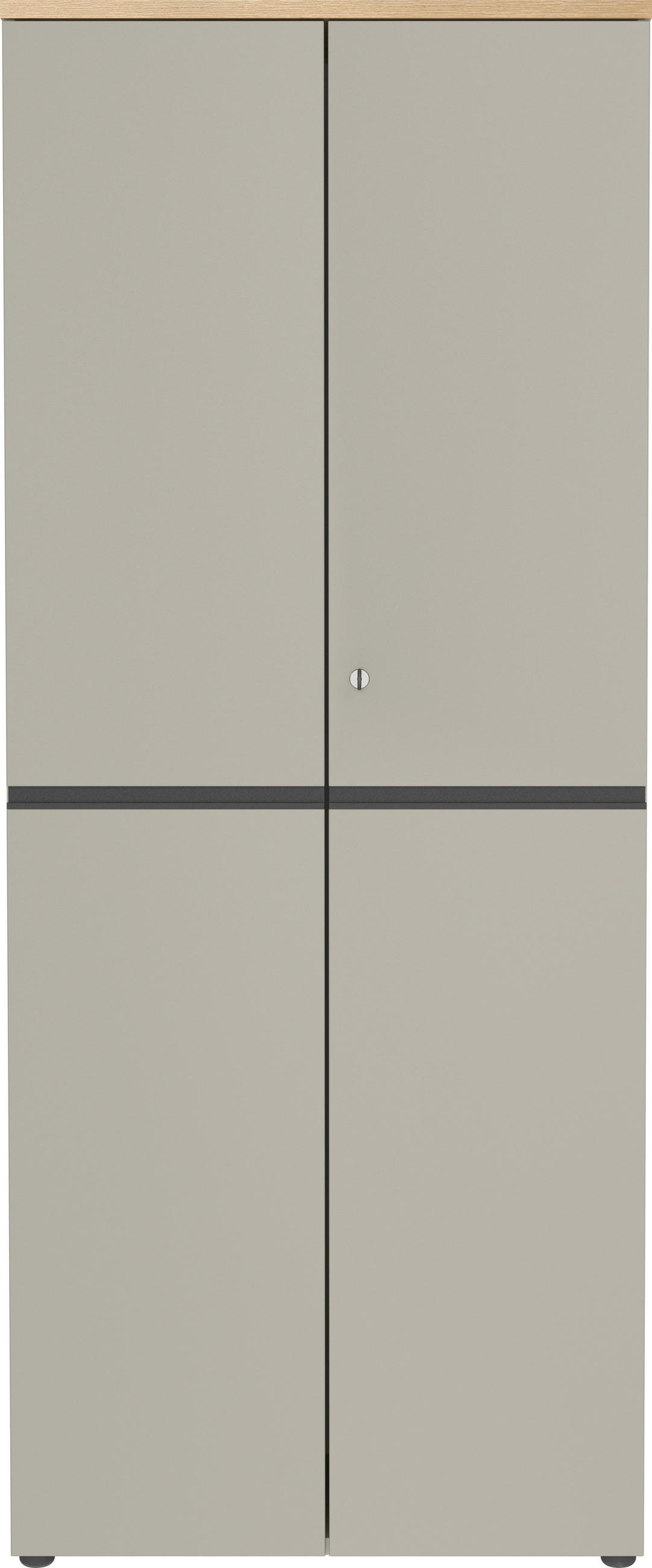 AKTENSCHRANK Grau, Eichefarben  - Eichefarben/Grau, MODERN, Holzwerkstoff (81/197/40cm) - Novel