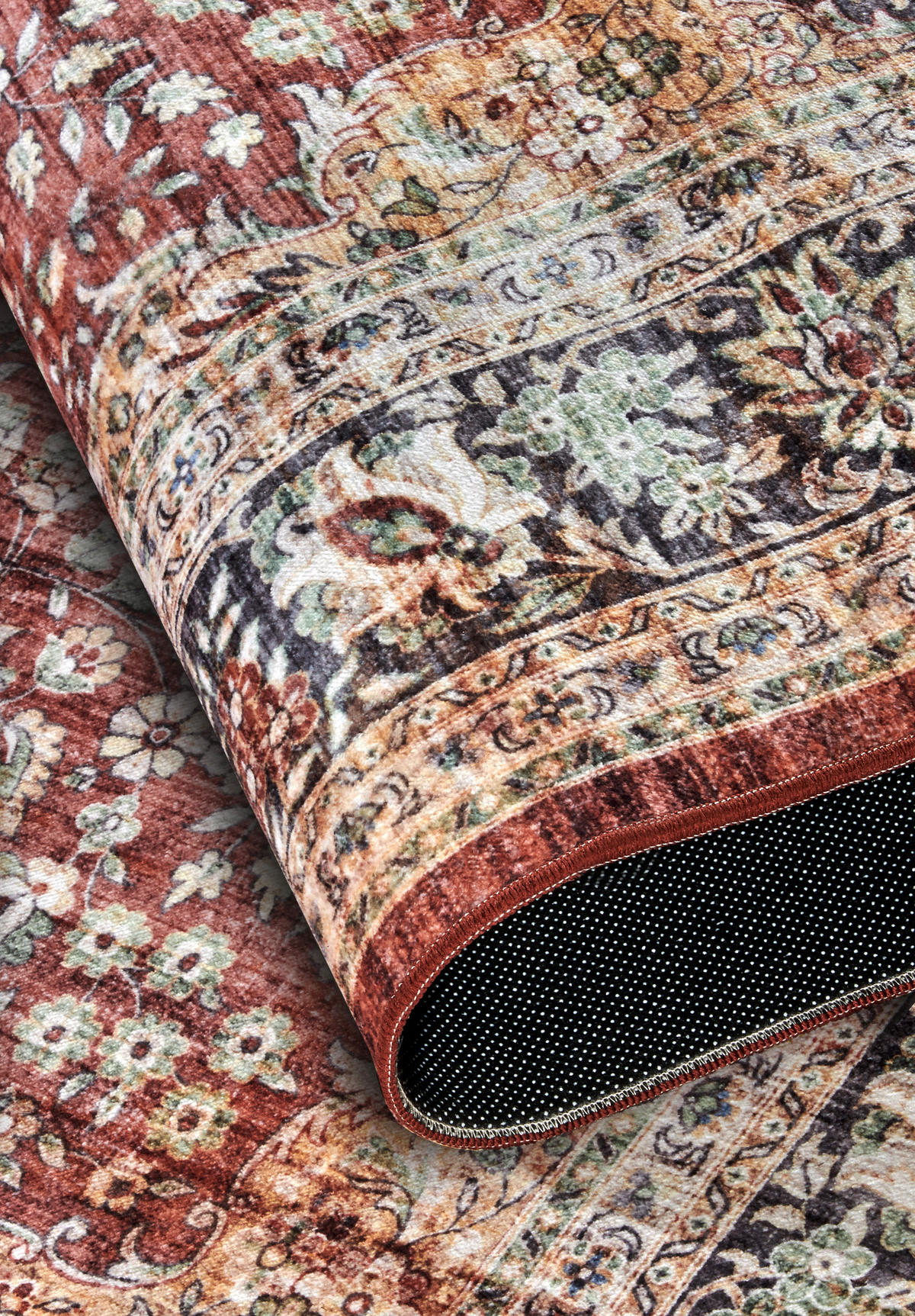 VINTAGE-TEPPICH 120/160/160 cm Asya Dunkelblau, Dunkelrot  - Dunkelblau/Dunkelrot, Design, Kunststoff/Textil (120/160/160cm) - Novel