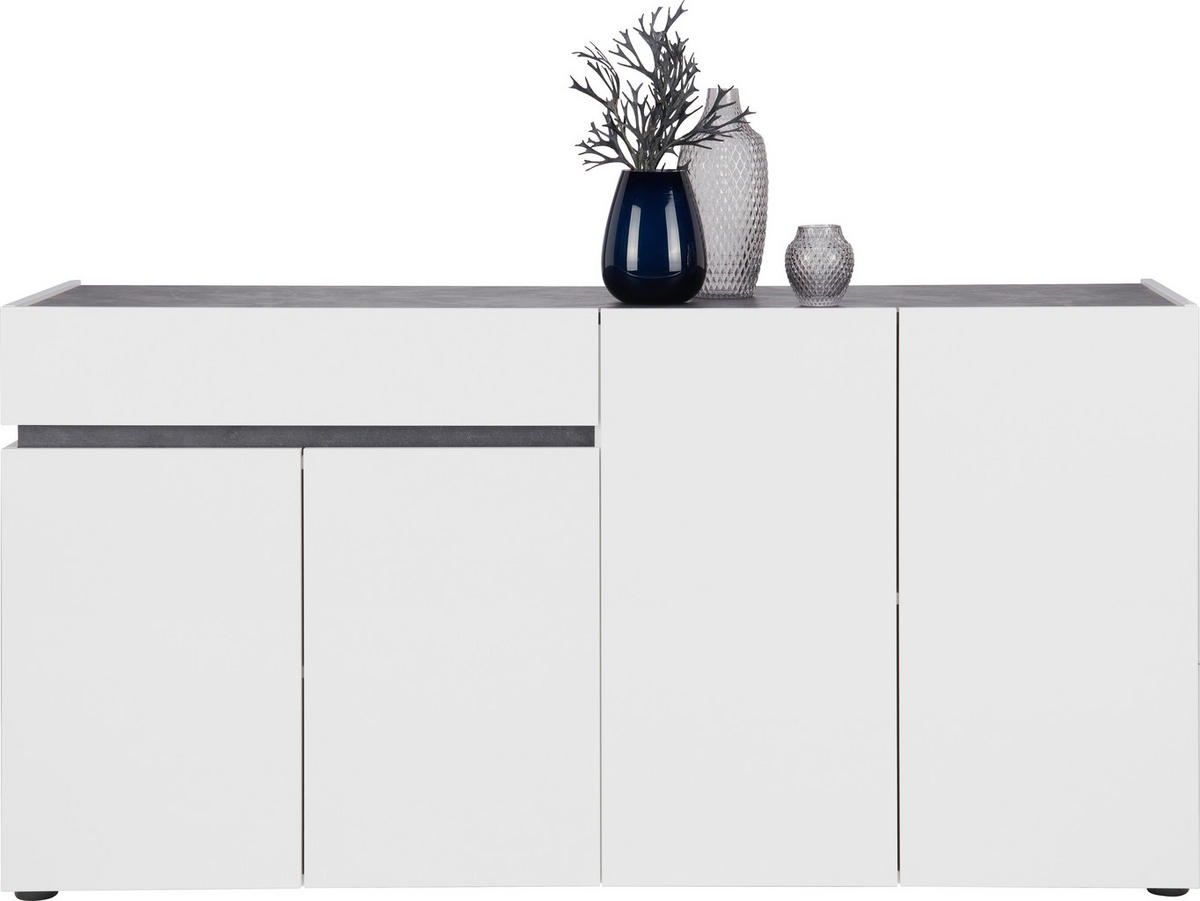 SIDEBOARD 160,2/80,1/42,6 cm  in Anthrazit, Weiß  - Anthrazit/Schwarz, Design, Holzwerkstoff/Kunststoff (160,2/80,1/42,6cm) - Voleo
