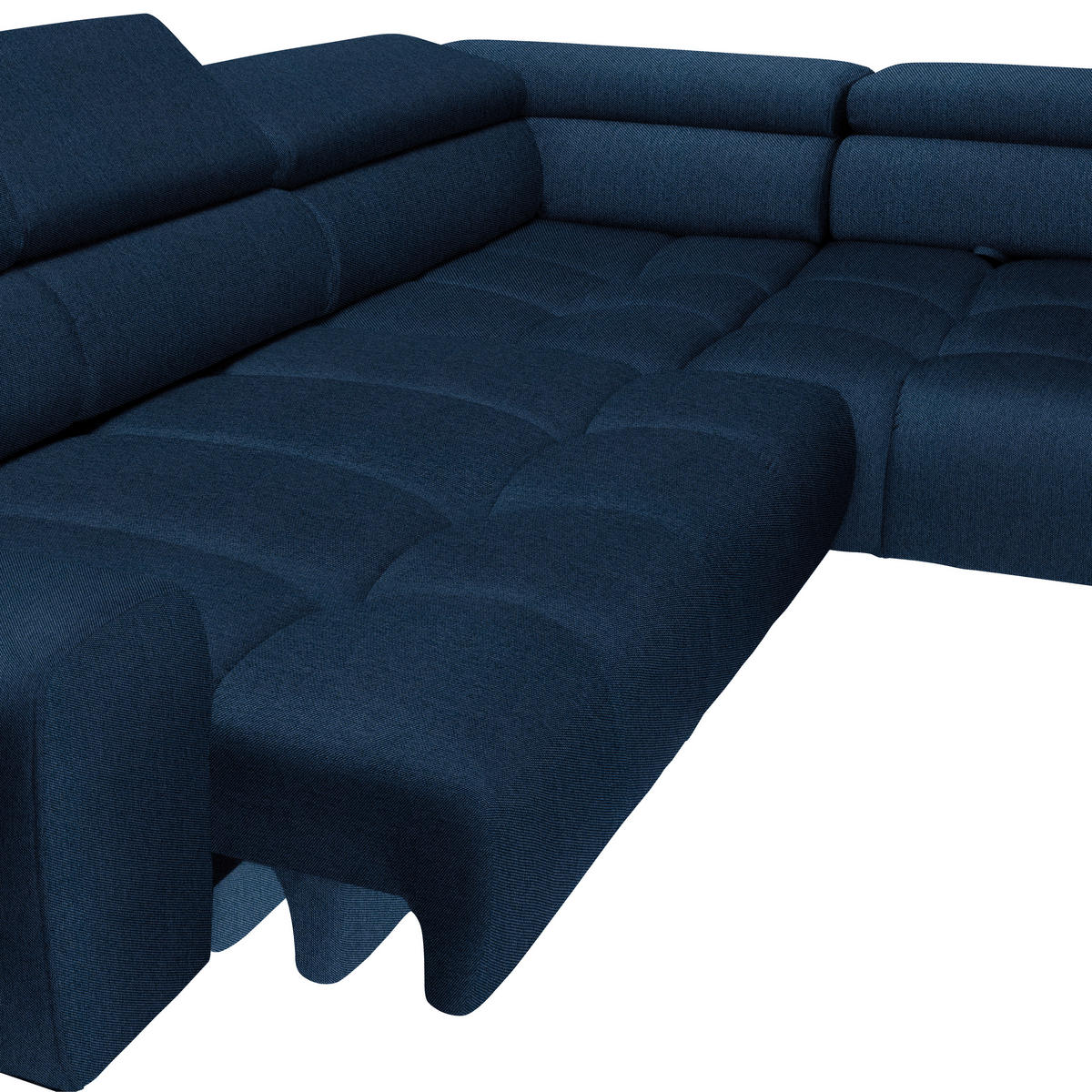 ECKSOFA in Webstoff Dunkelblau  - Schwarz/Dunkelblau, Design, Textil/Metall (300/216cm) - Welnova