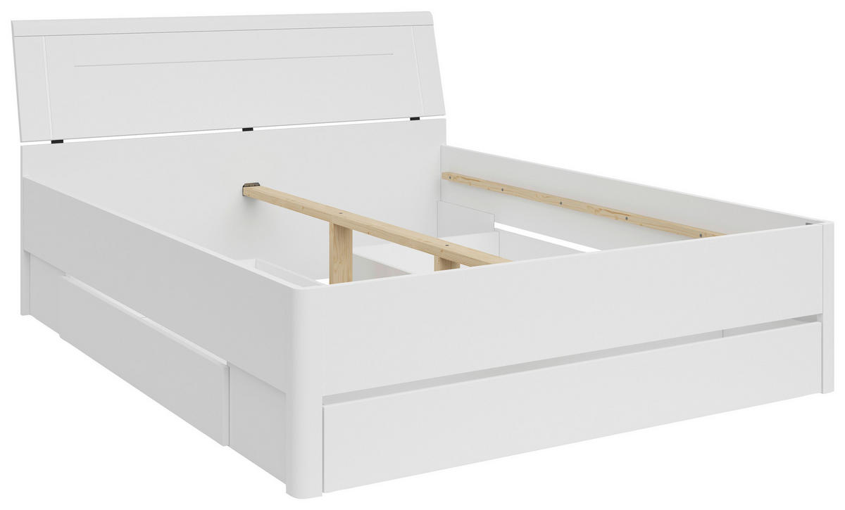 STAURAUMBETT 160/200 cm  in Weiß  - Graphitfarben/Weiß, KONVENTIONELL, Holzwerkstoff (160/200cm)