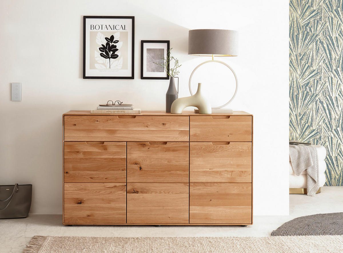 KOMMODE , 149/91/40 cm, 2 Schublade(n)  - Wildeiche, Design, Holz (149/91/40cm) - Livetastic