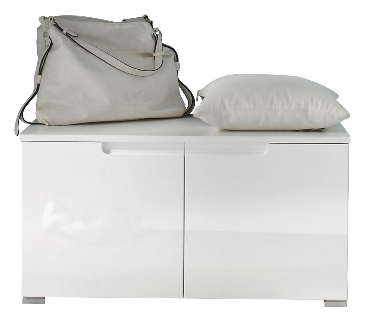 LAVICA DO PREDSIENE, 80/43/40 cm - biela/strieborná, Basics, kompozitné drevo (80/43/40cm) - Xora