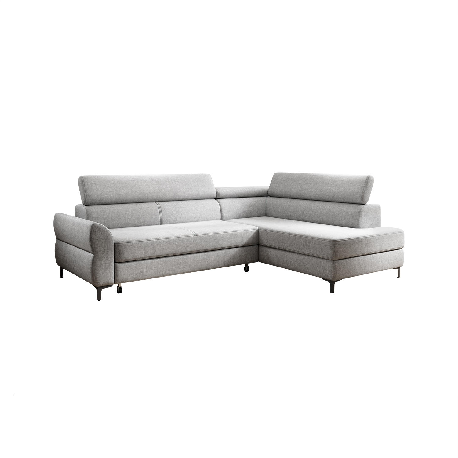 SOFFA i vävt tyg ljusgrå  - ljusgrå/silver, Modern, metall/textil (250/74/90/187cm) - Best Price