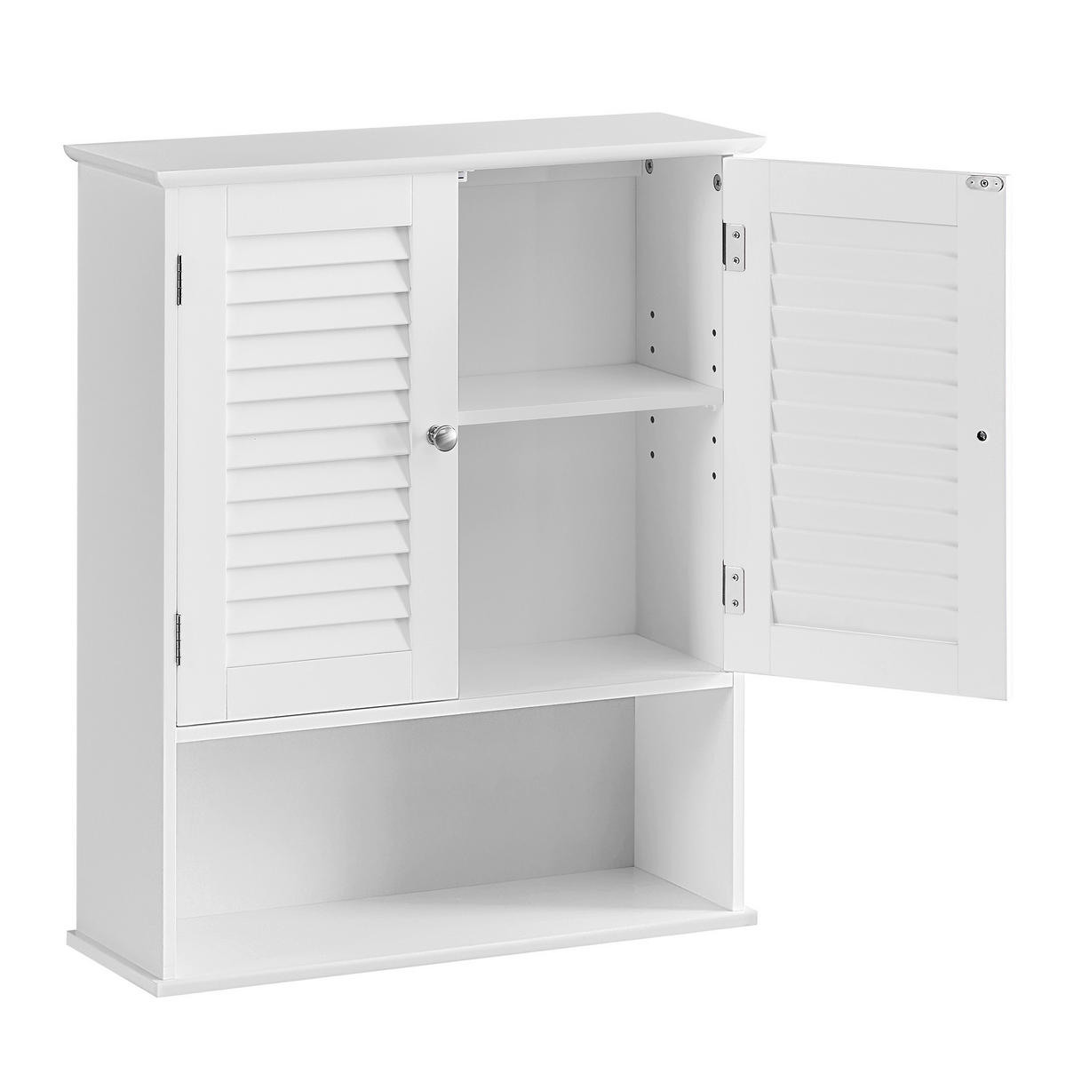 ZÁVESNÁ SKRINKA, biela, biela, 60/70/20 cm - čierna/biela, Trend, kov/kompozitné drevo (60/70/20cm) - MID.YOU