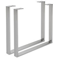 TISCHGESTELL Edelstahlfarben  - Edelstahlfarben, Design, Metall (78/7,5/72cm) - Valdera