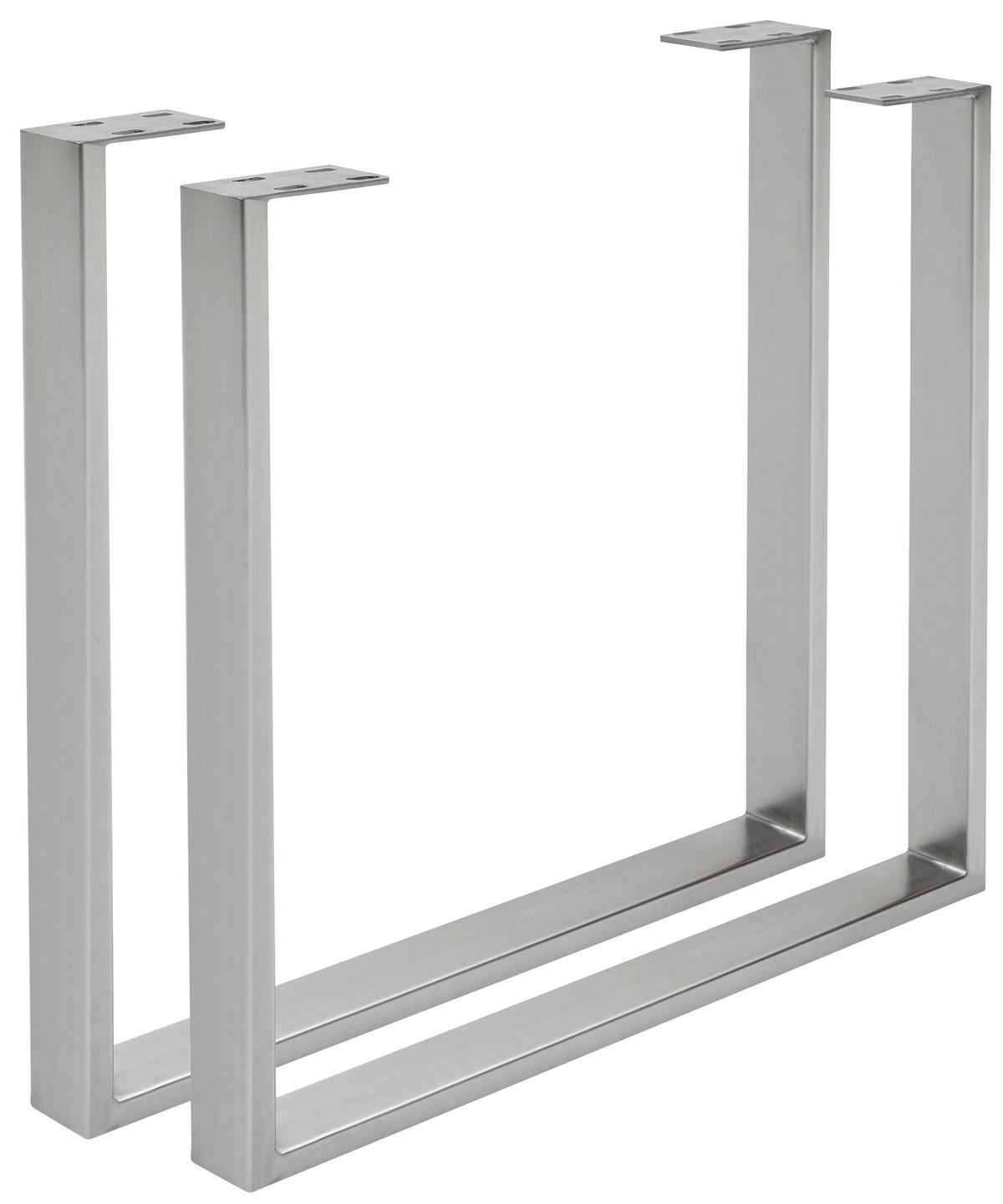 TISCHGESTELL Edelstahlfarben  - Edelstahlfarben, Design, Metall (78/7,5/72cm) - Valdera