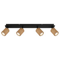 STRAHLER - Dunkelbraun/Schwarz, Natur, Holz/Metall (65/8/13cm) - Globo