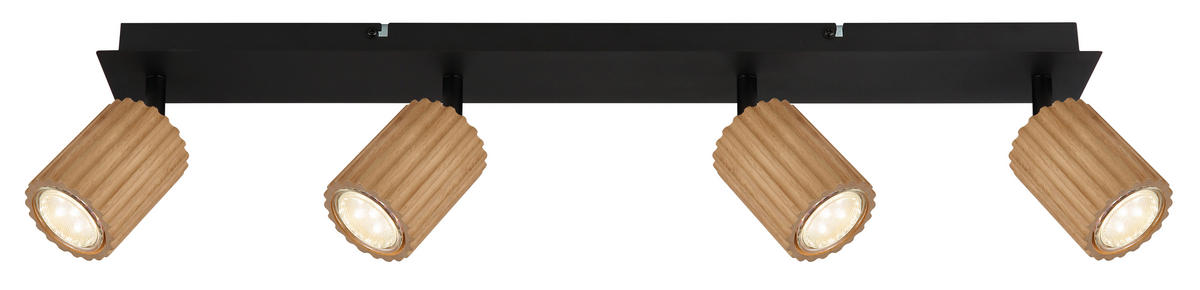 STRAHLER - Dunkelbraun/Schwarz, Natur, Holz/Metall (65/8/13cm) - Globo