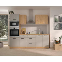 KÜCHENLEERBLOCK   in Beige, Beigebraun  - Beige/Beigebraun, Trend, Holzwerkstoff/Metall (240/211/60cm) - MID.YOU