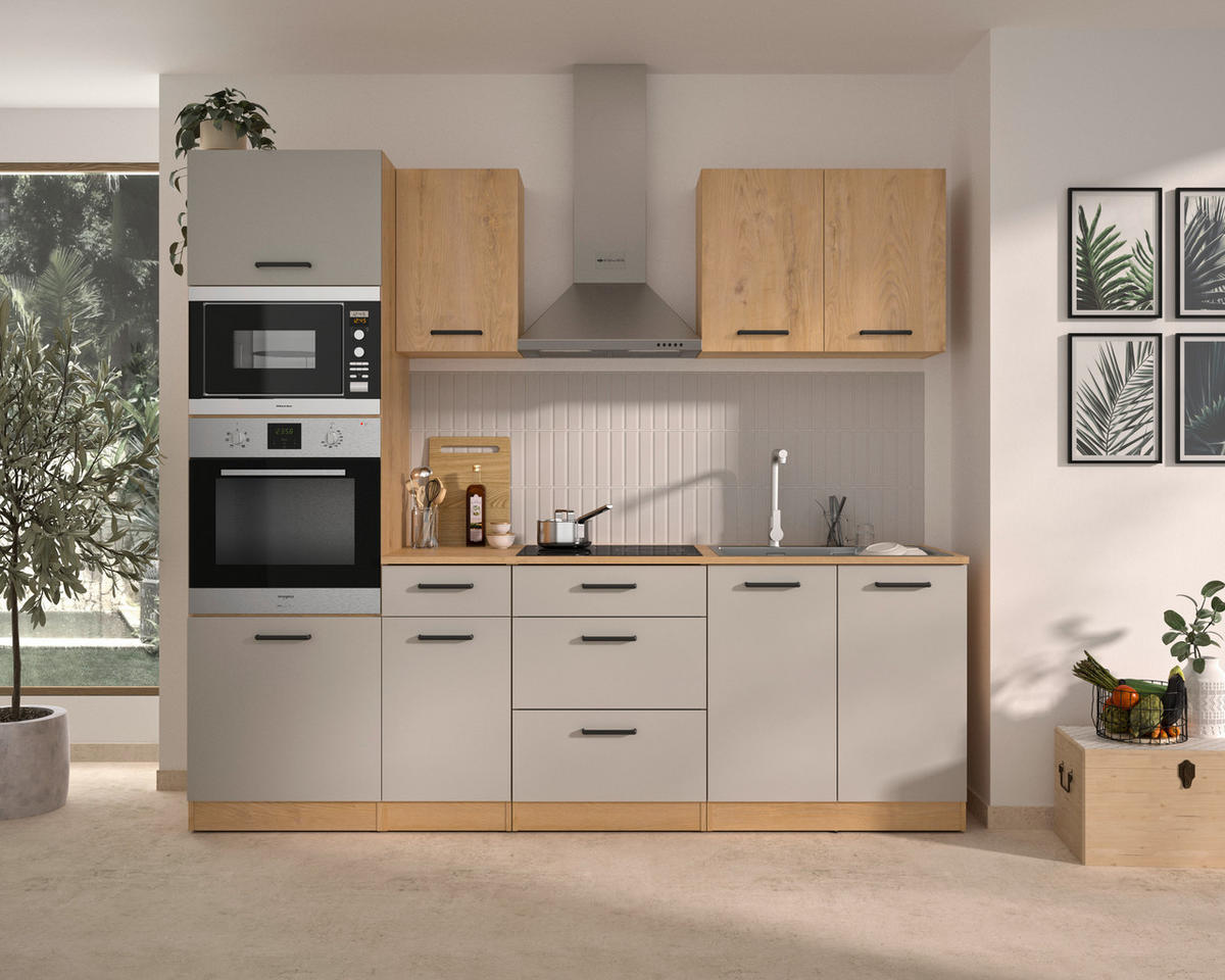 KÜCHENLEERBLOCK   in Beige, Beigebraun  - Beige/Beigebraun, Trend, Holzwerkstoff/Metall (240/211/60cm) - MID.YOU