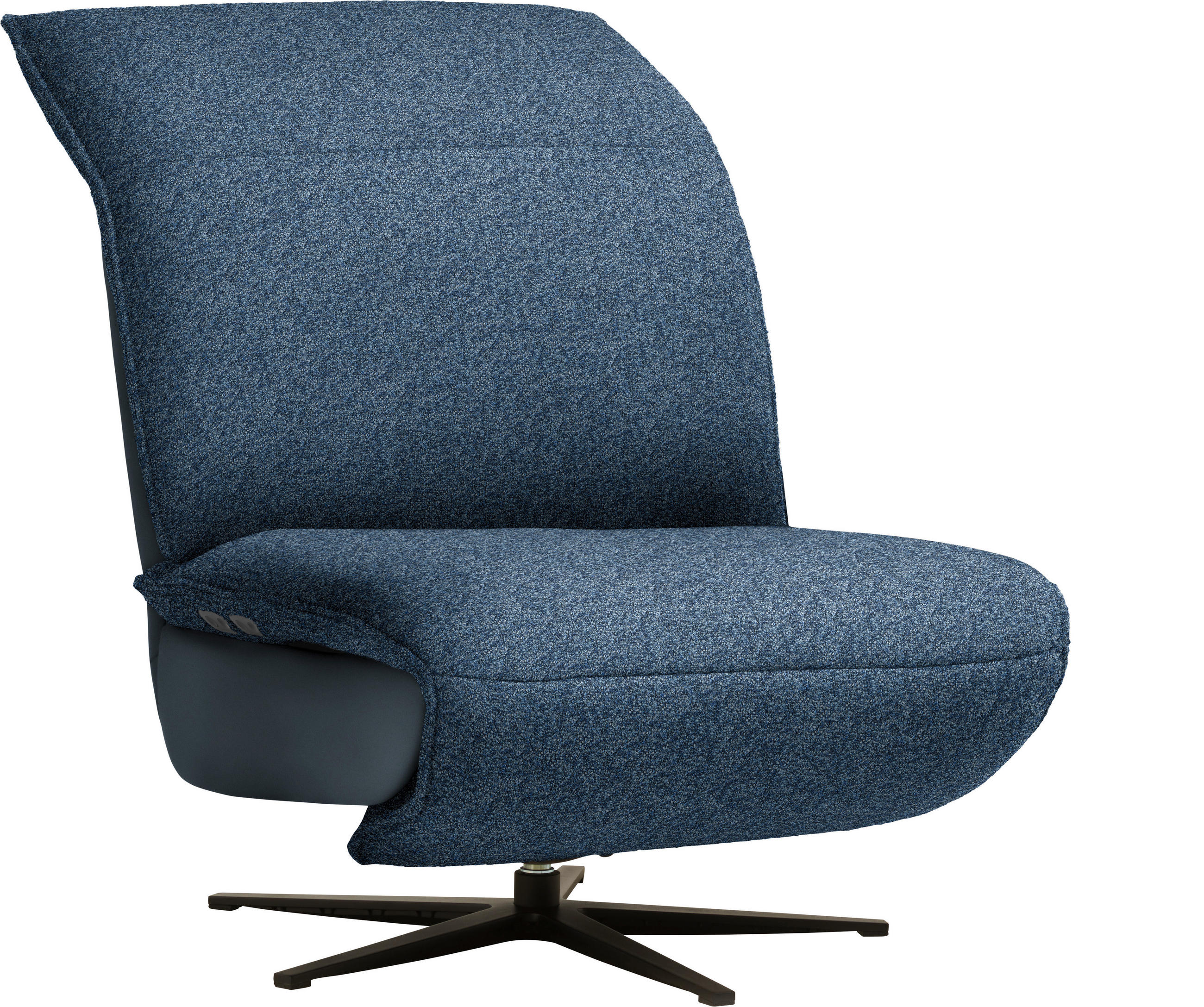 SESSEL Flachgewebe, Mikrofaser Blau  - Blau/Schwarz, Design, Textil/Metall (84/65/91cm) - Koinor