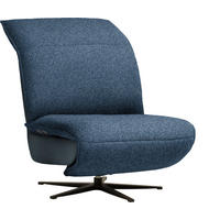 SESSEL Flachgewebe, Mikrofaser Blau  - Blau/Schwarz, Design, Textil/Metall (84/65/91cm) - Koinor