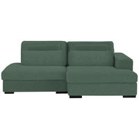 ECKSOFA in Chenille Grün  - Schwarz/Grün, Design, Kunststoff/Textil (223/158cm) - Lomoco