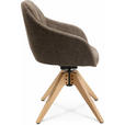 ARMLEHNSTUHL  in Velours  - Eichefarben/Graubraun, Design, Holz/Textil (58/82,5-85,2/60cm) - Johann Jakob